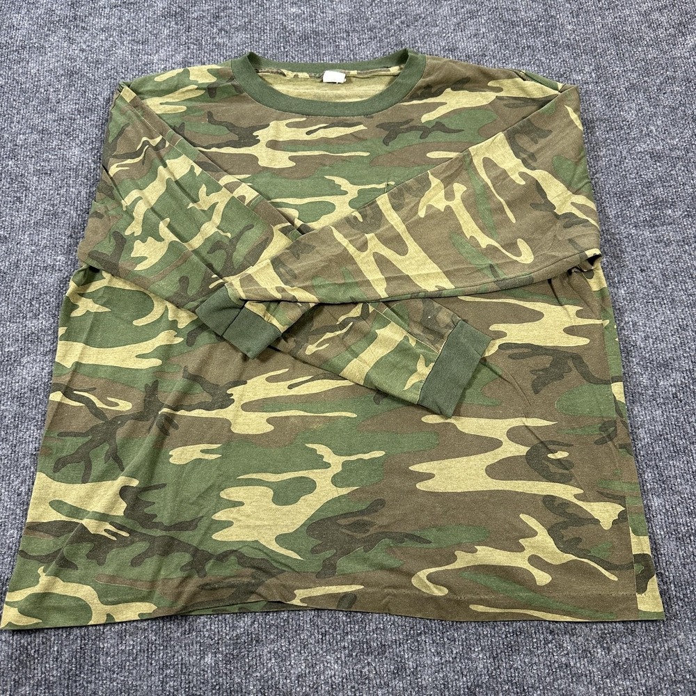 Camo Shirt Mens XL Green Long Sleeve Tee Made USA Crafted With Pride Camouflage